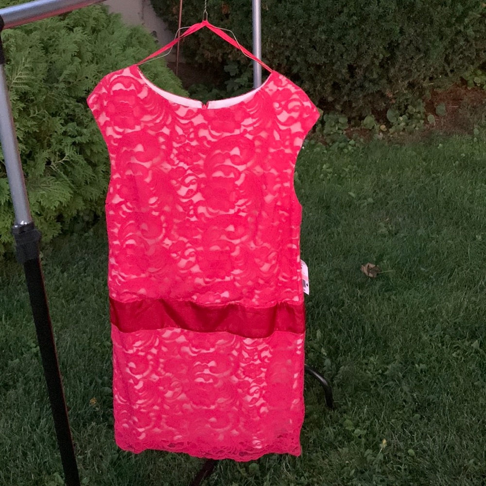 Lady in red.